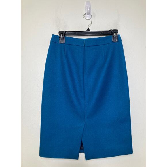 J Crew Teal No 2 Pencil Skirt Sz 0 - Picture 2 of 2